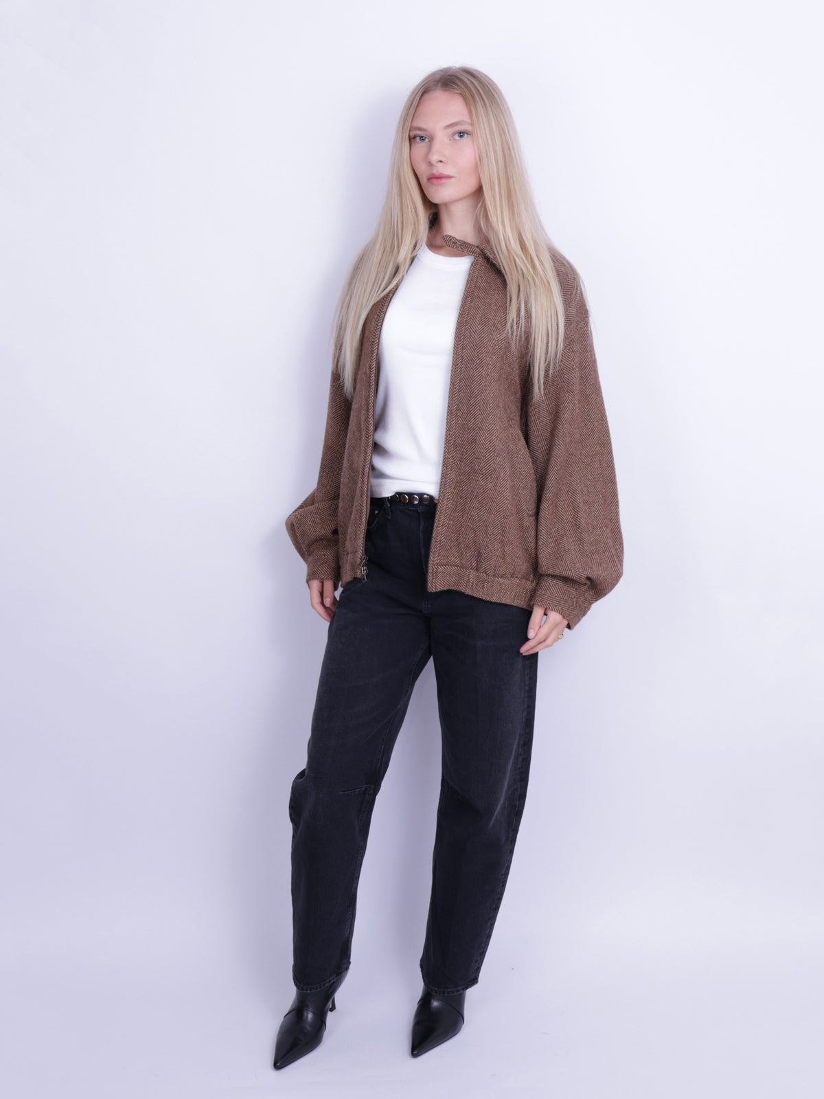 WOVEN BOMBER COAT