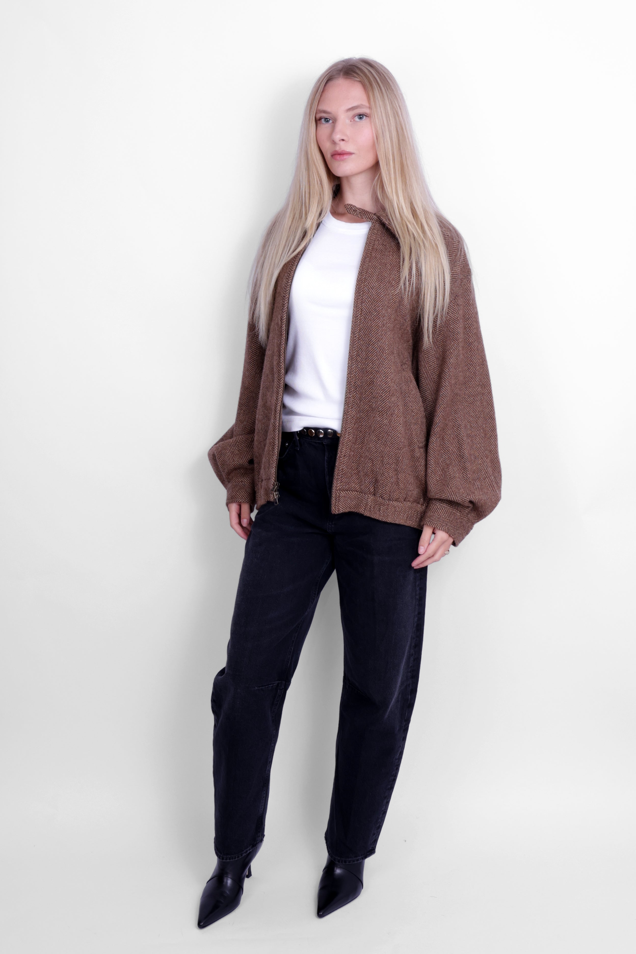 WOVEN BOMBER COAT