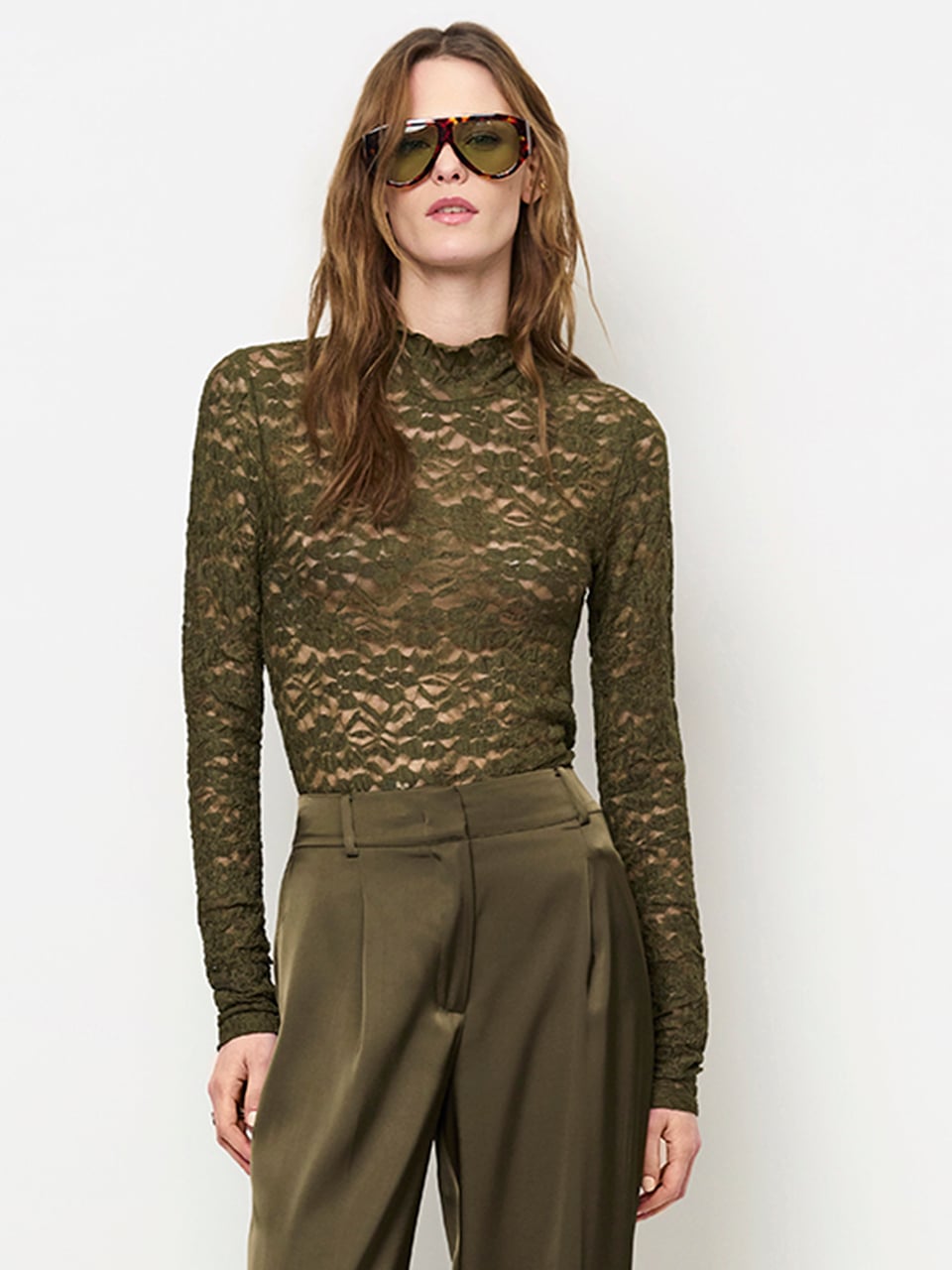 Irony lace turtle neck top