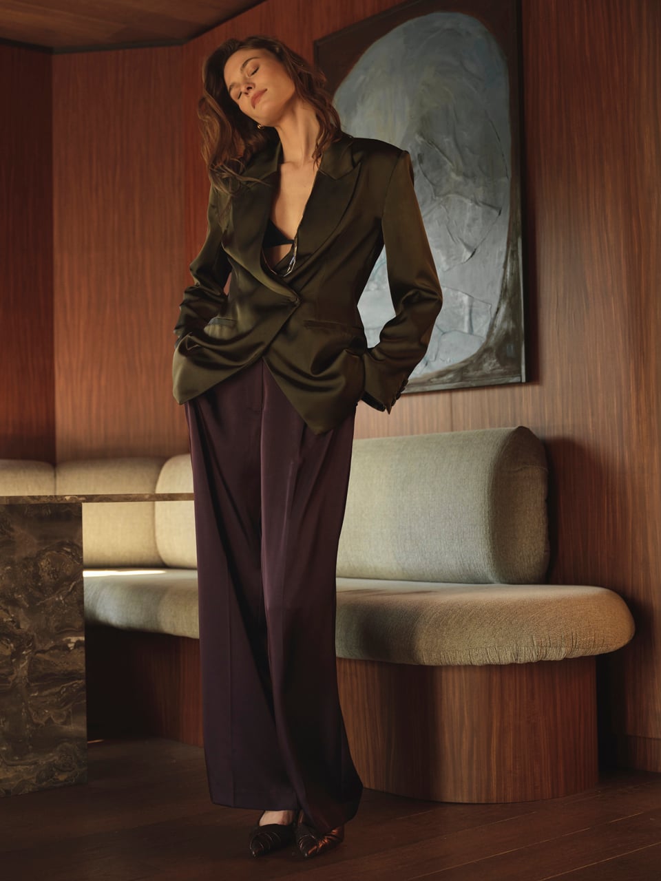 Rush tailored bold satin blazer