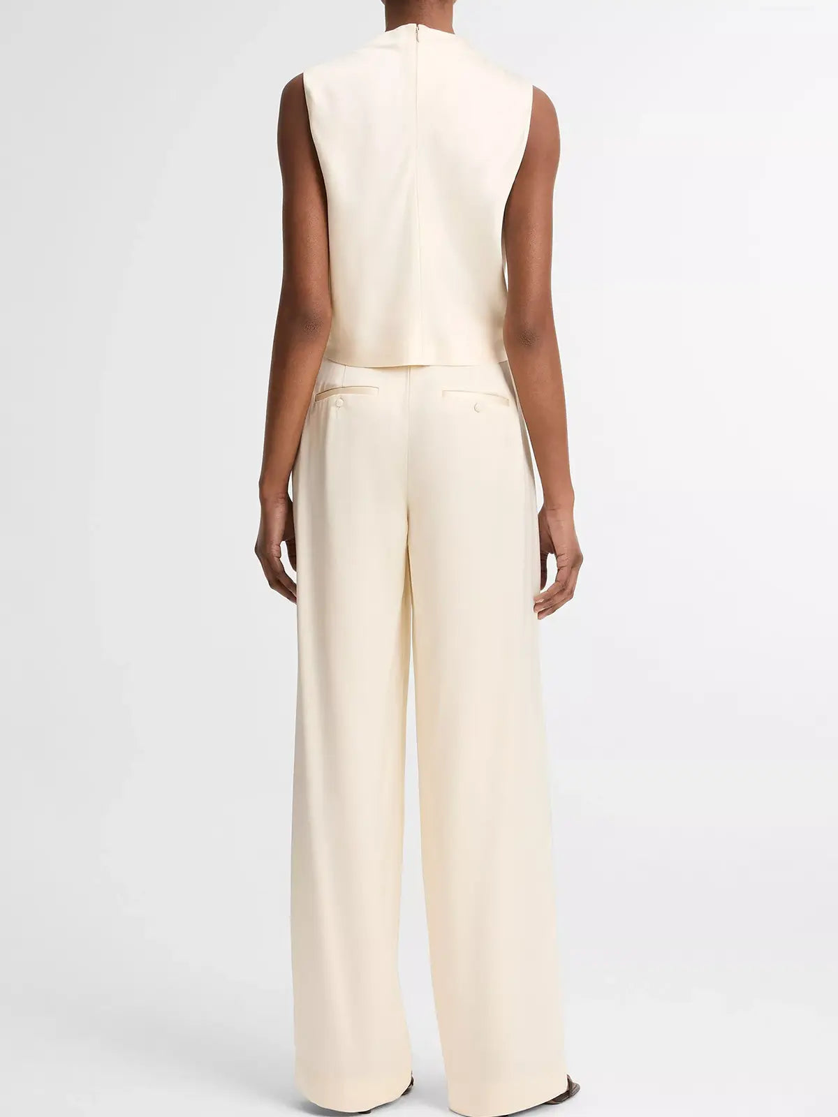 Pantalon High Waist Satin Trouser