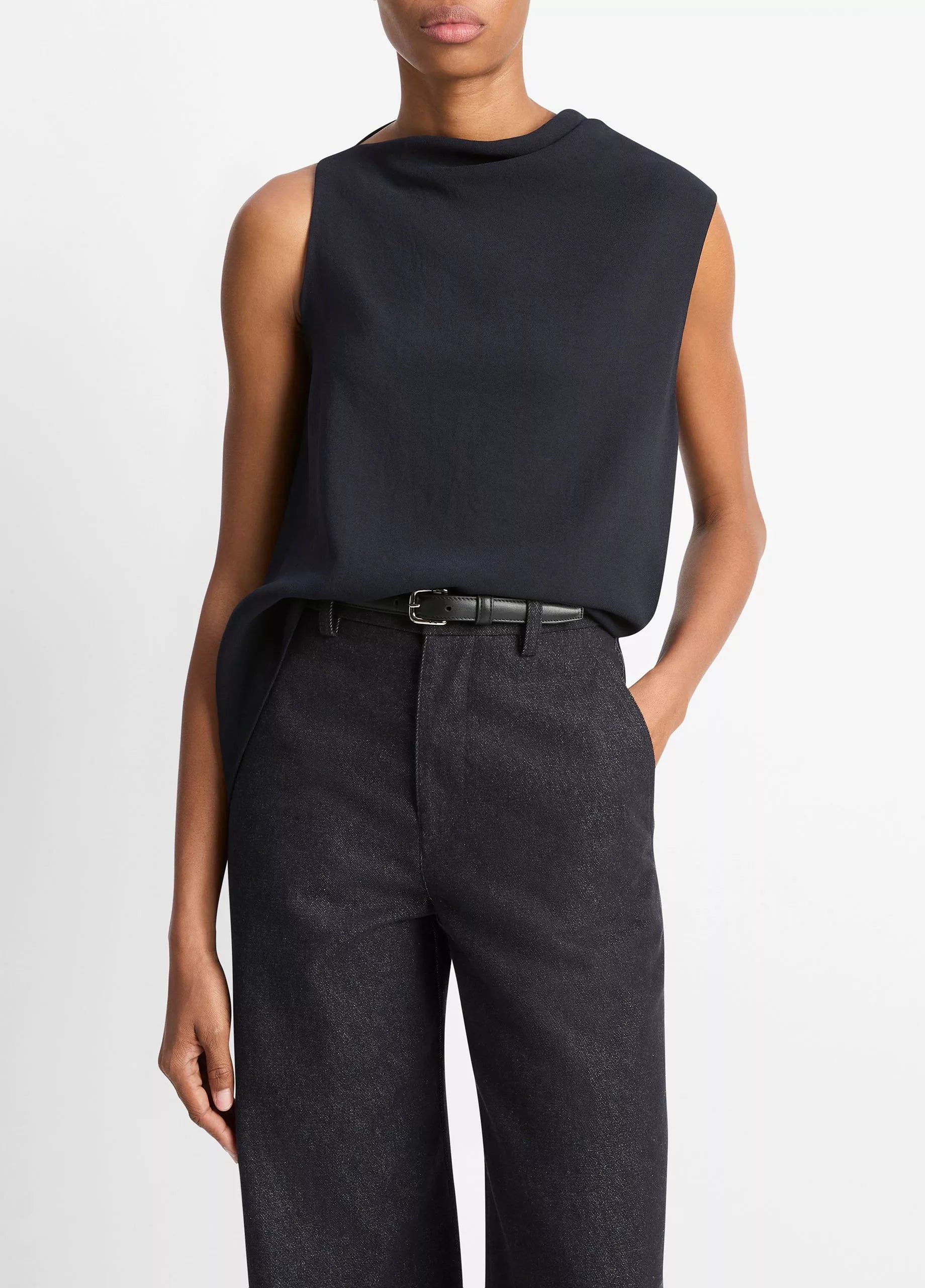 ASYMMETRICAL DRAPED TOP V124713156