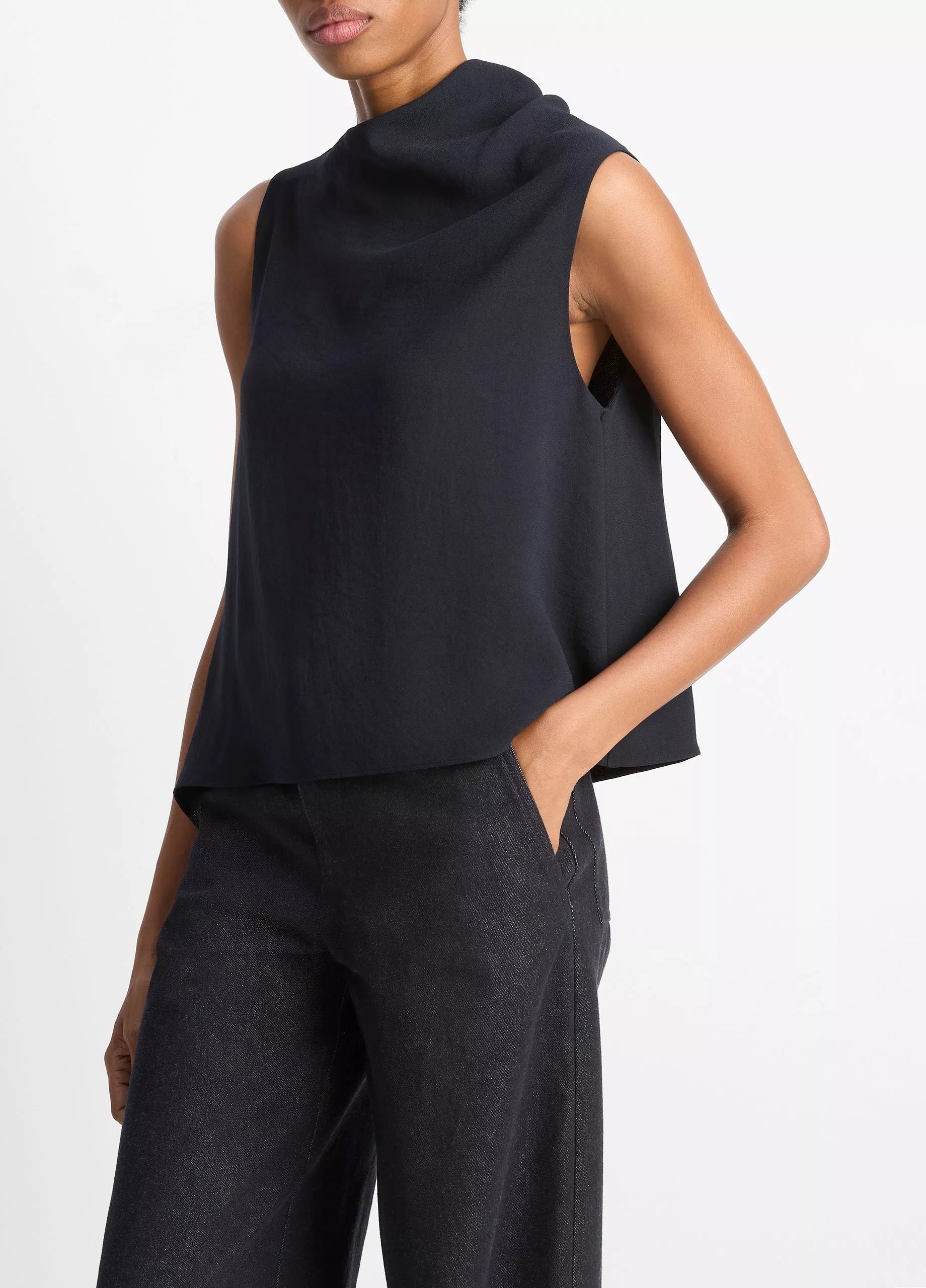 ASYMMETRICAL DRAPED TOP V124713156