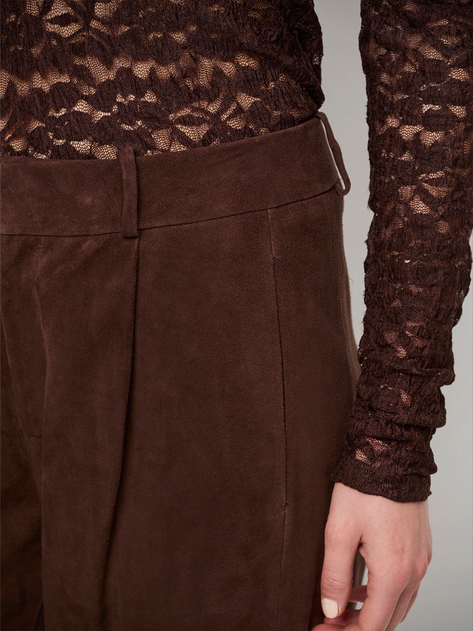 York suede barrel pants