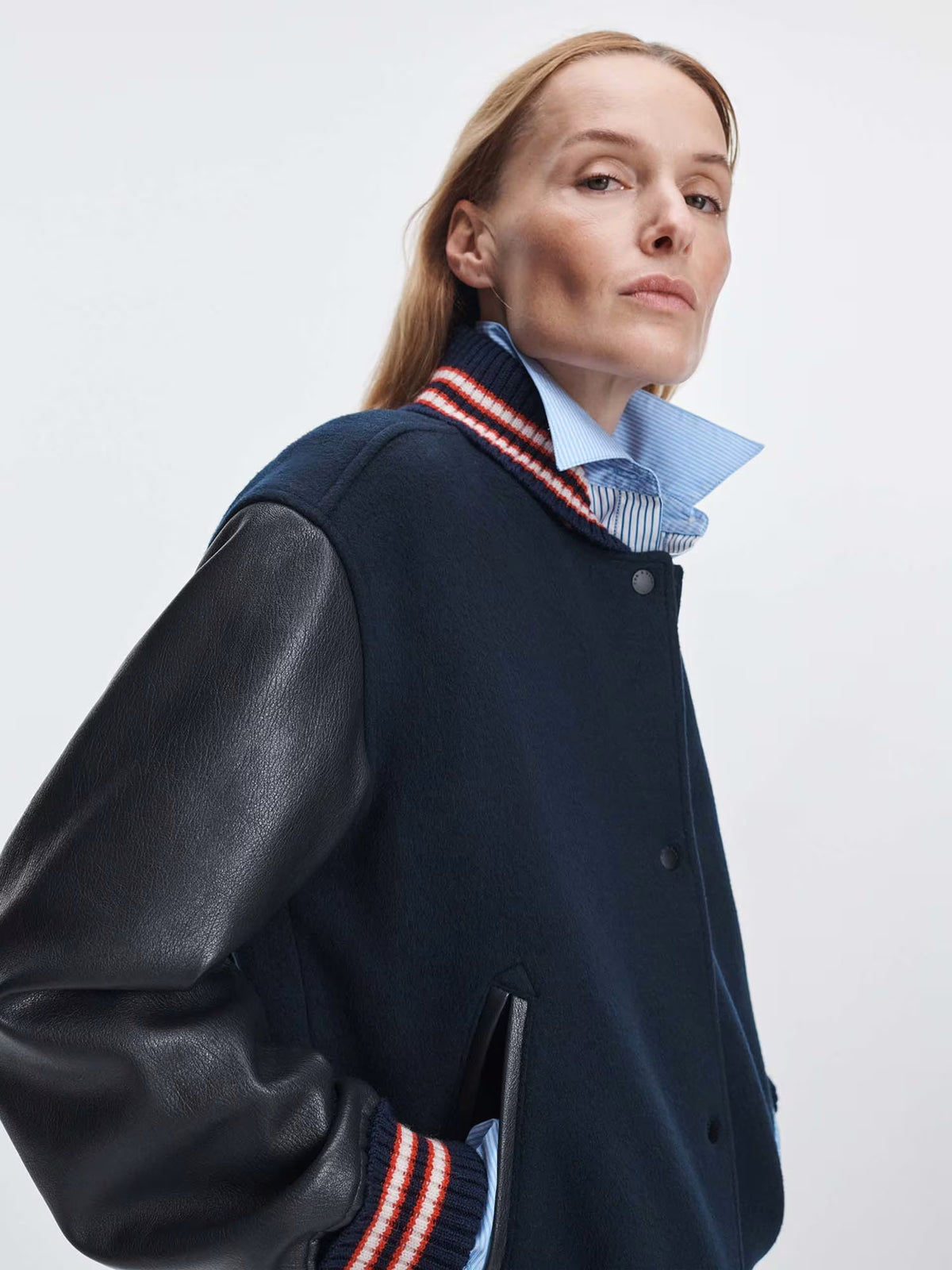 SCARLET VARSITY JACKET