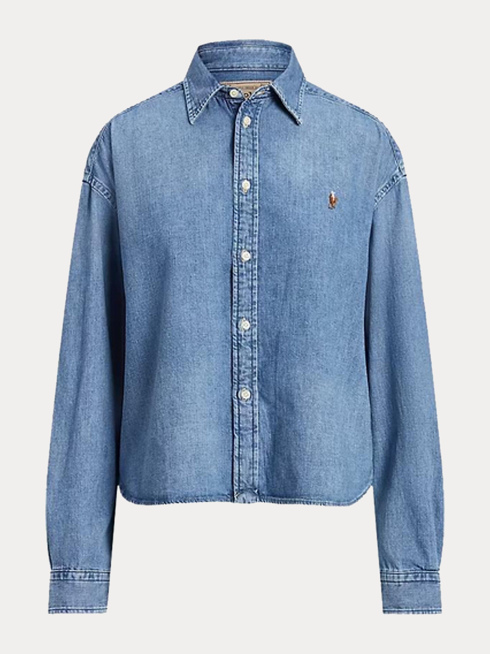 CROPPED BOXY DENIM SHIRT