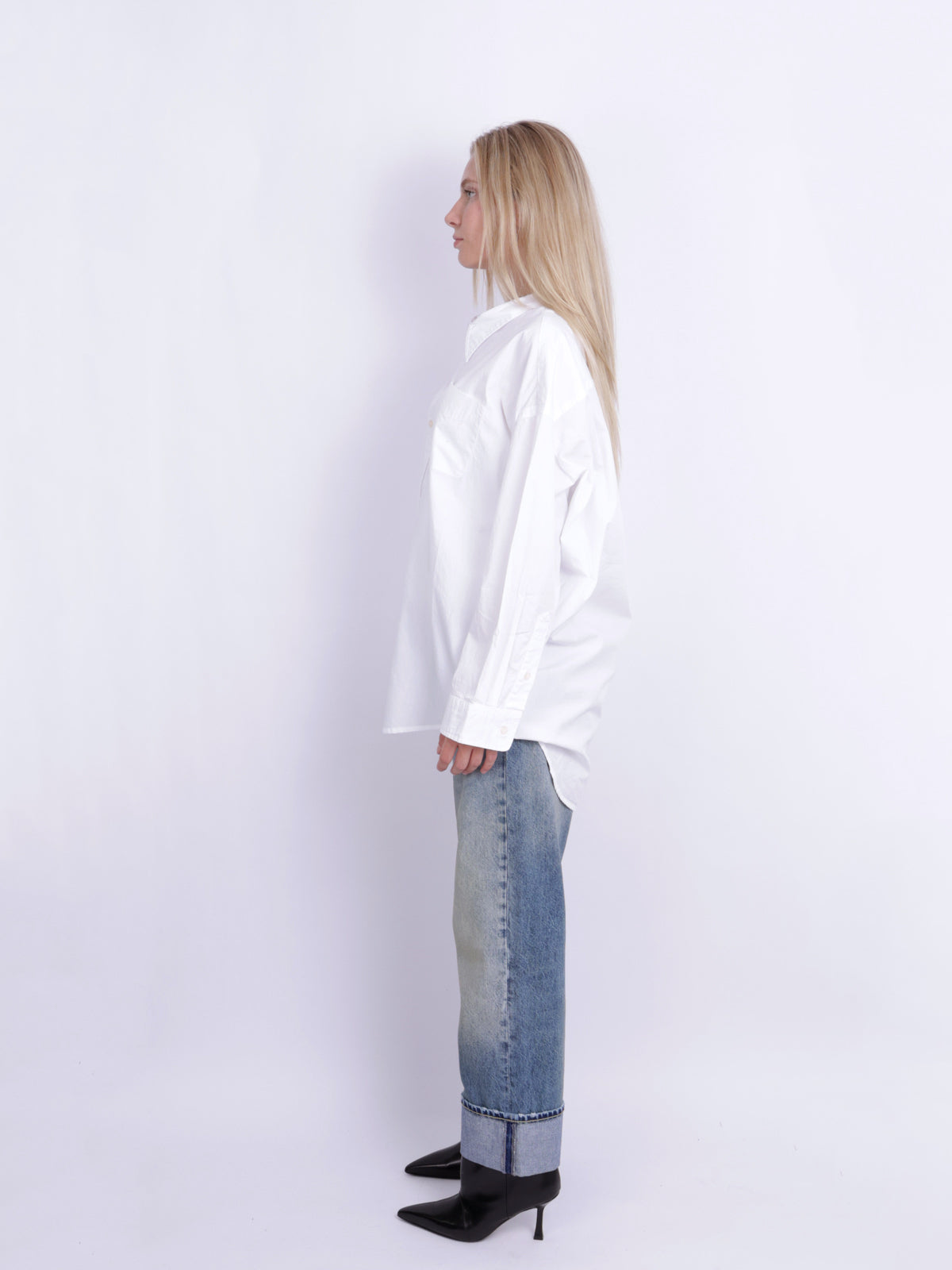 DROP NECK OXFORD SHIRT