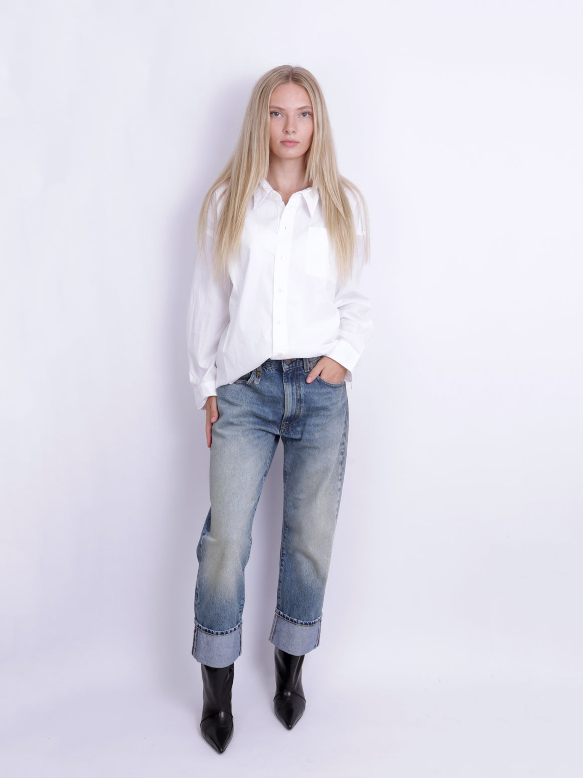 DROP NECK OXFORD SHIRT