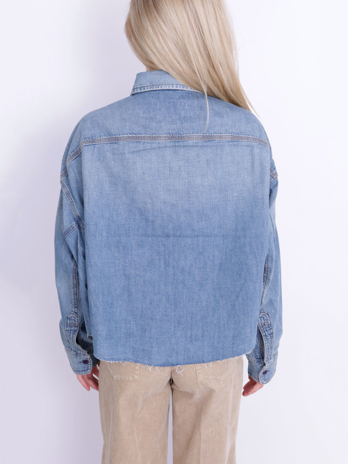 CROPPED DENIM SHIRT
