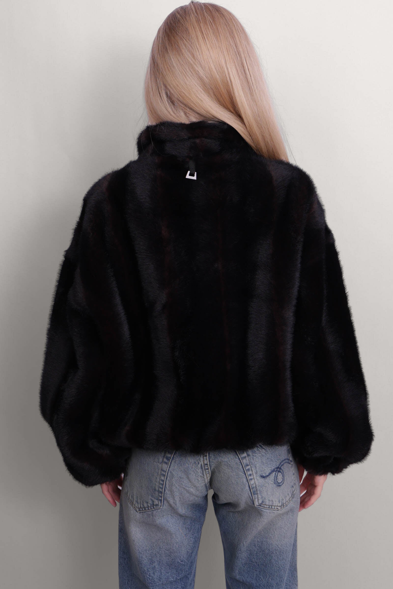 Iris Shaved Mink Bomber