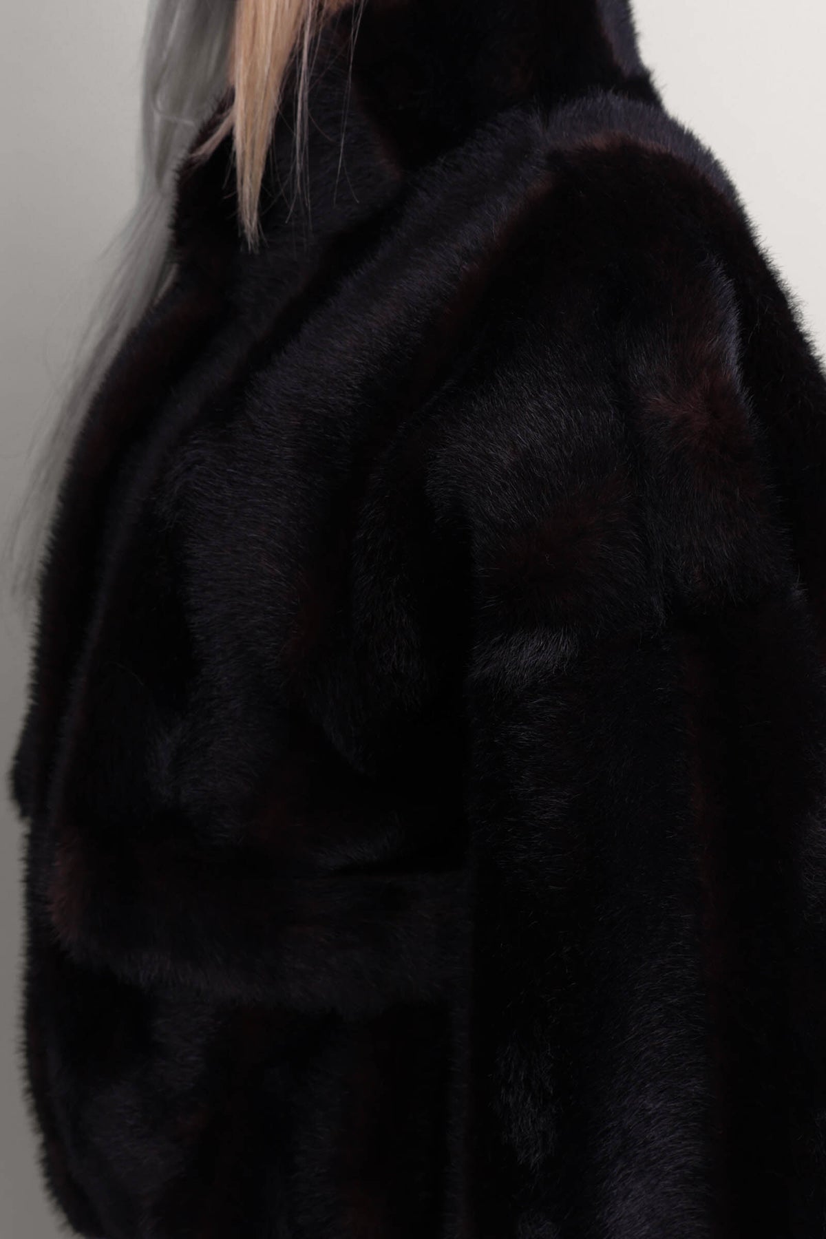 Iris Shaved Mink Bomber