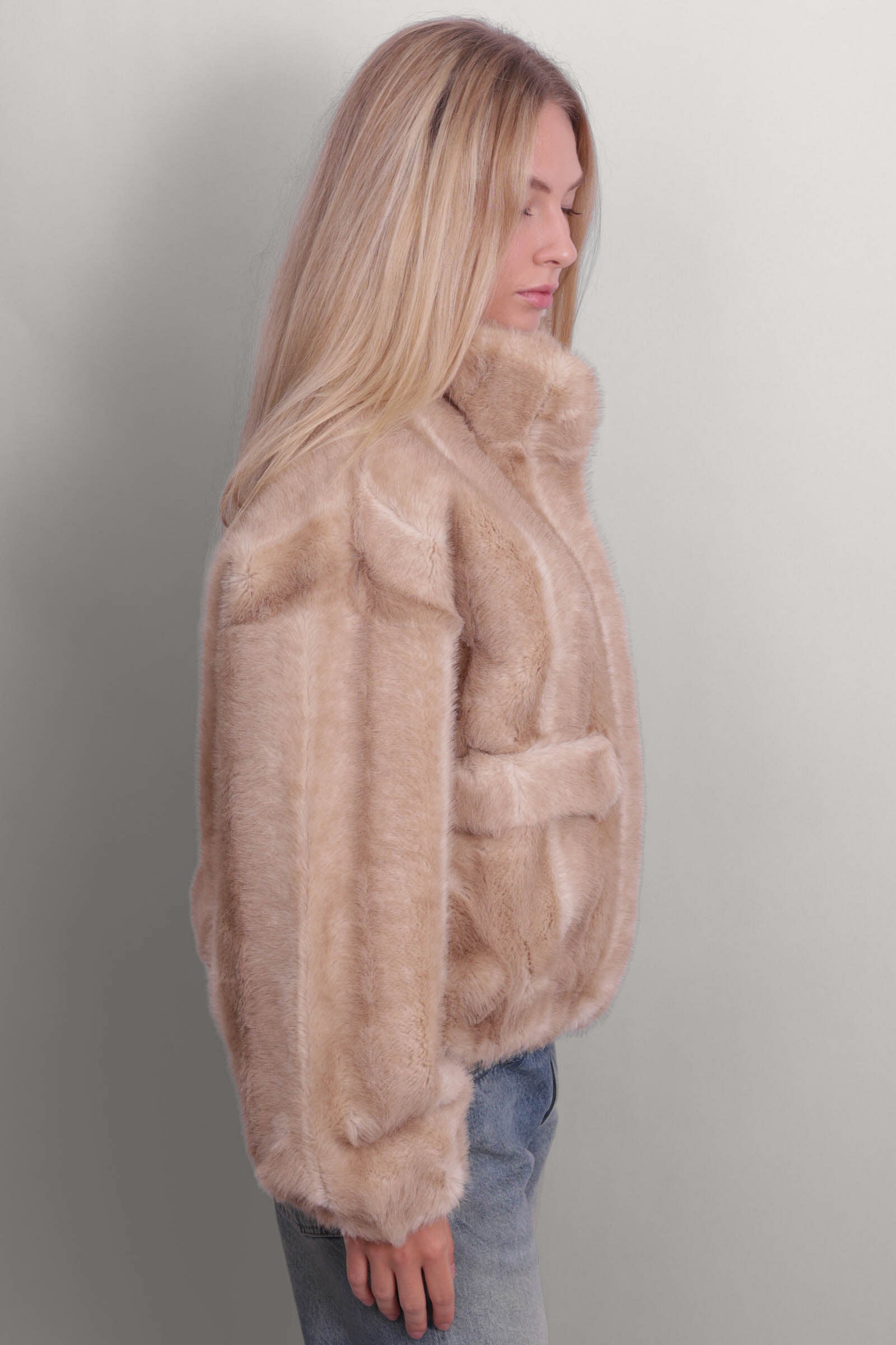 Iris Shaved Mink Bomber