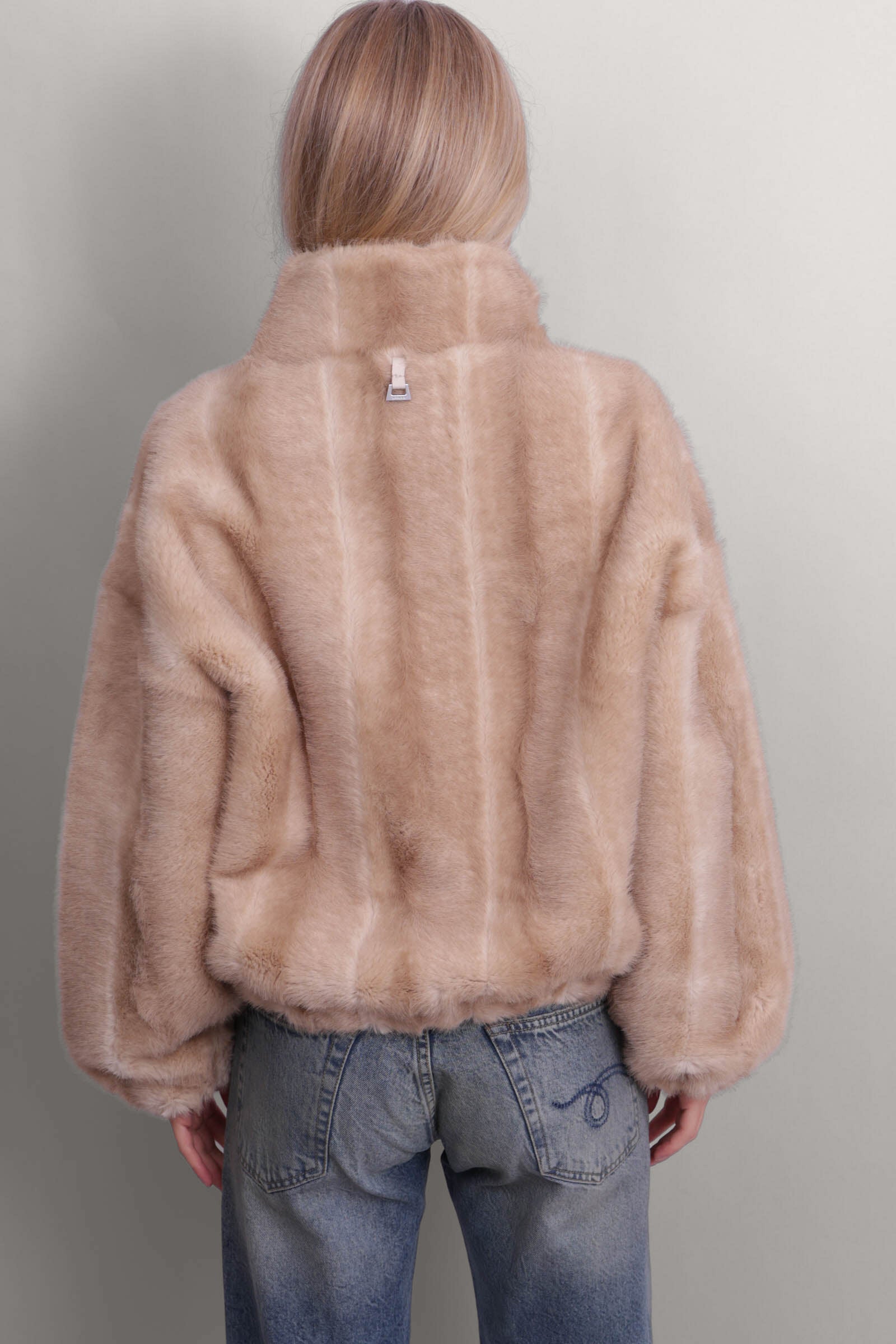 Iris Shaved Mink Bomber