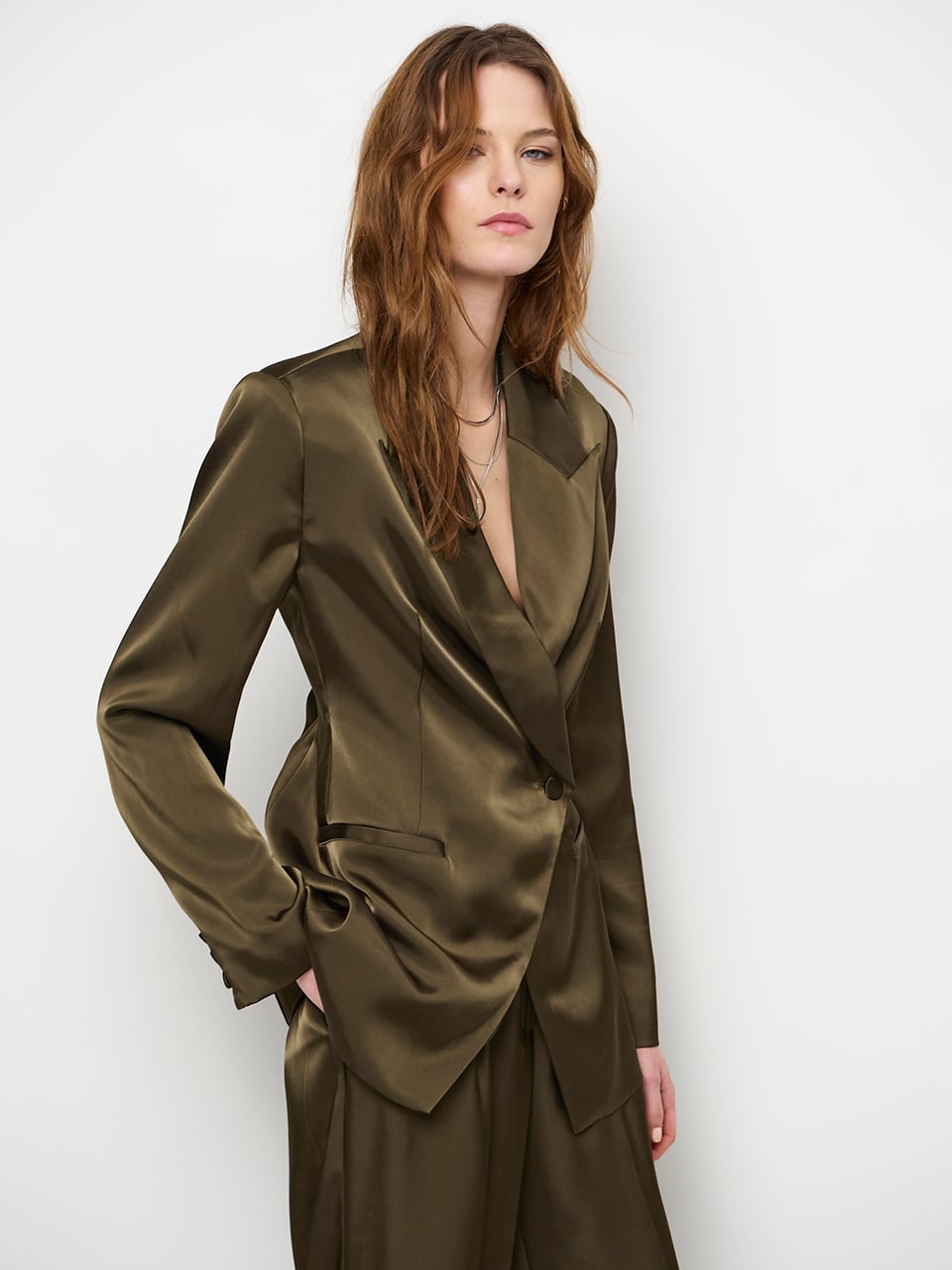 Rush tailored bold satin blazer