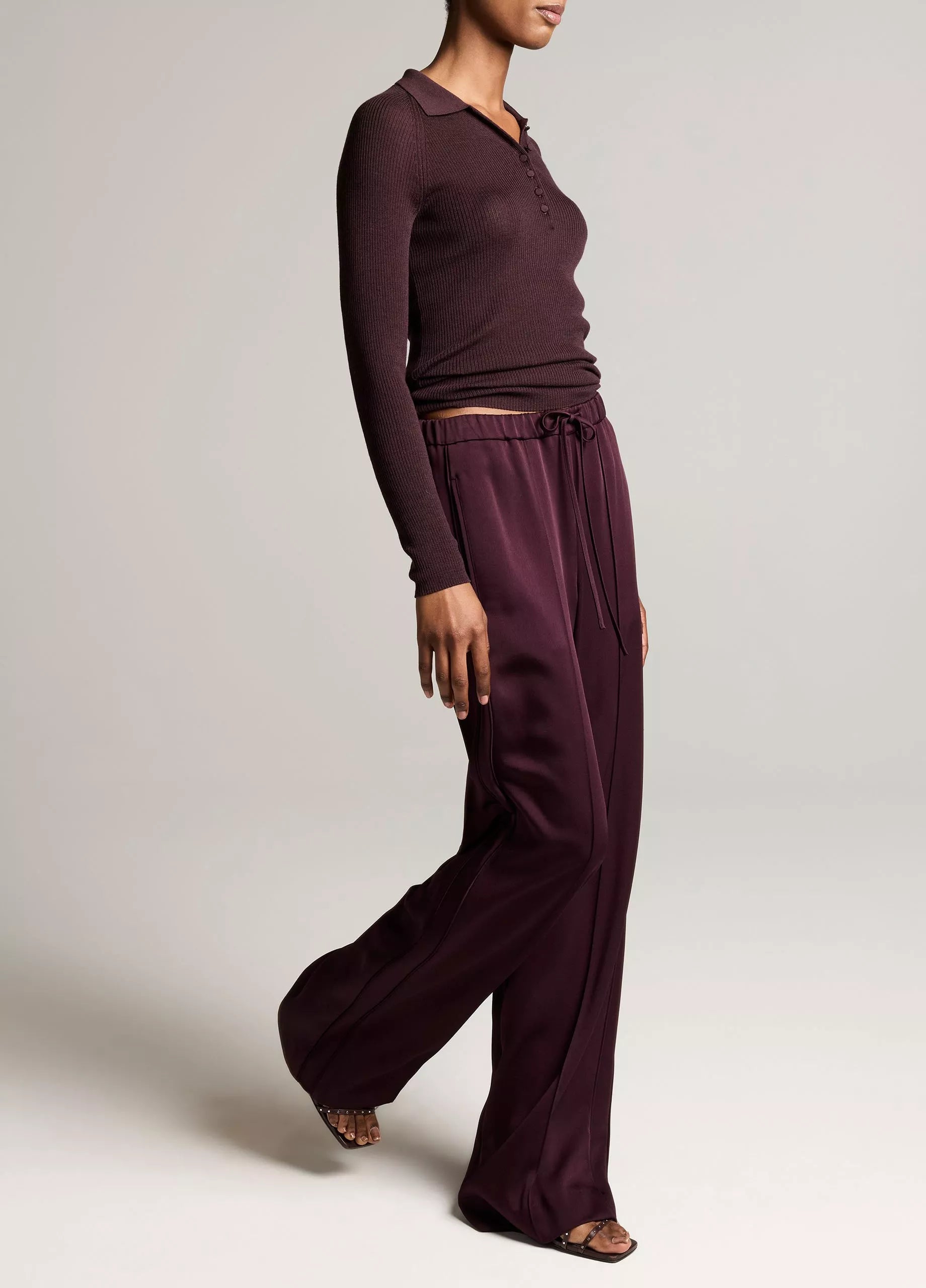 MID RISE TAILORED TRIACETATE DRAWSTRING