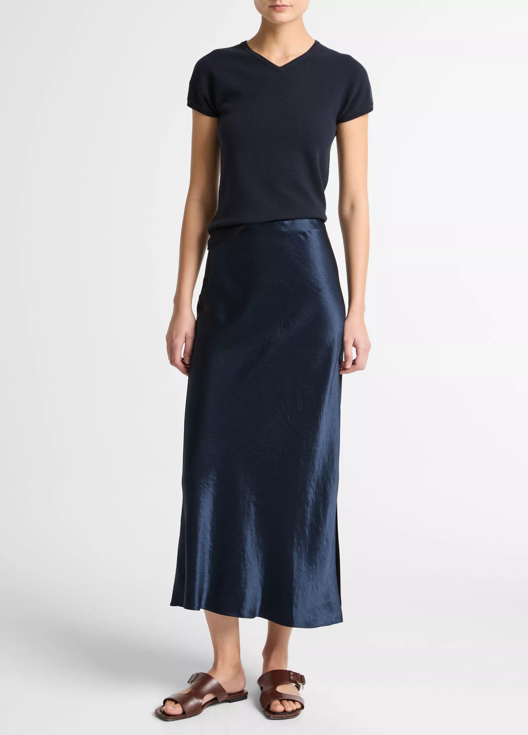 SIDE SLIT SLIP SKIRT V890230667