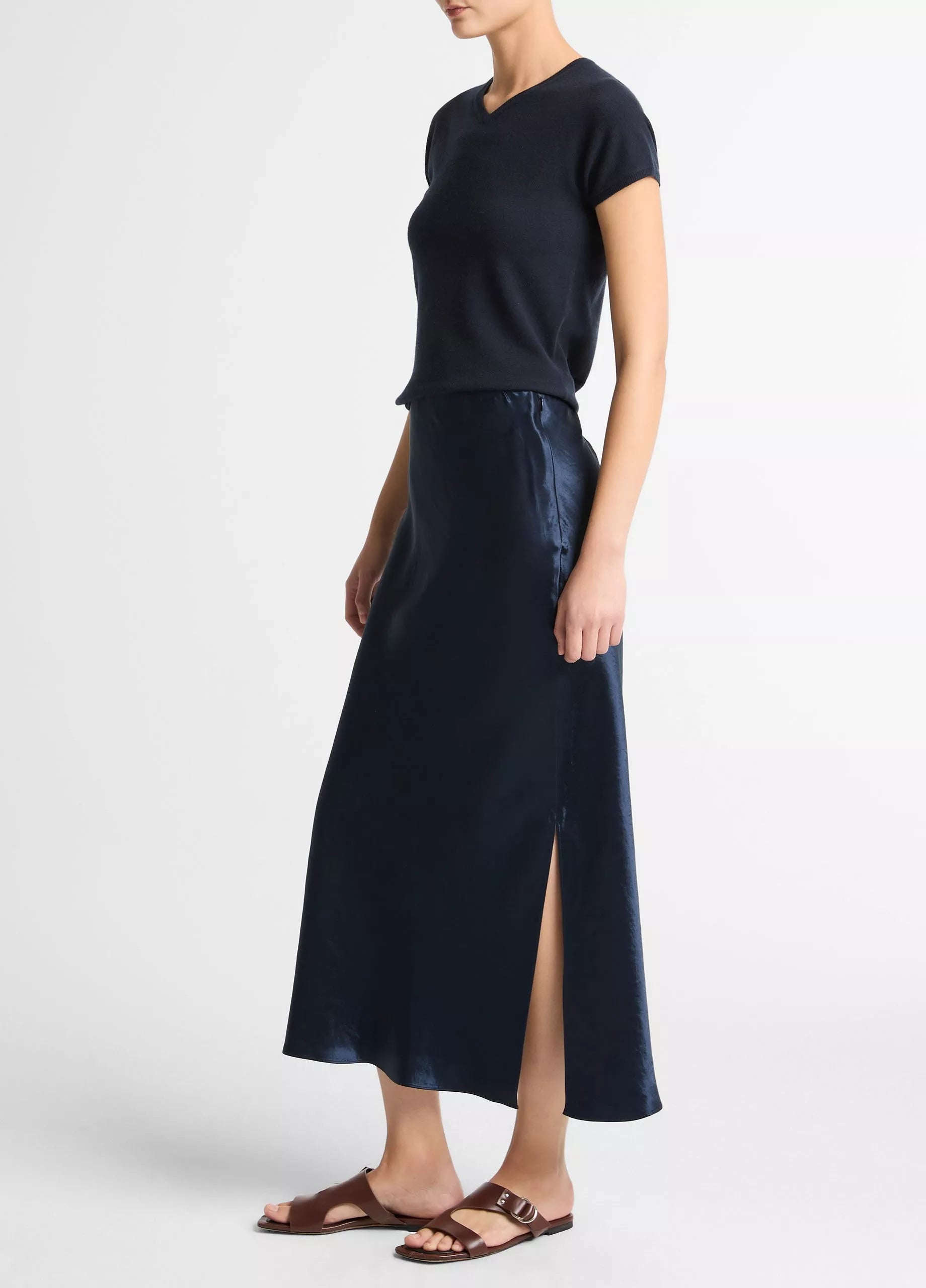 SIDE SLIT SLIP SKIRT V890230667