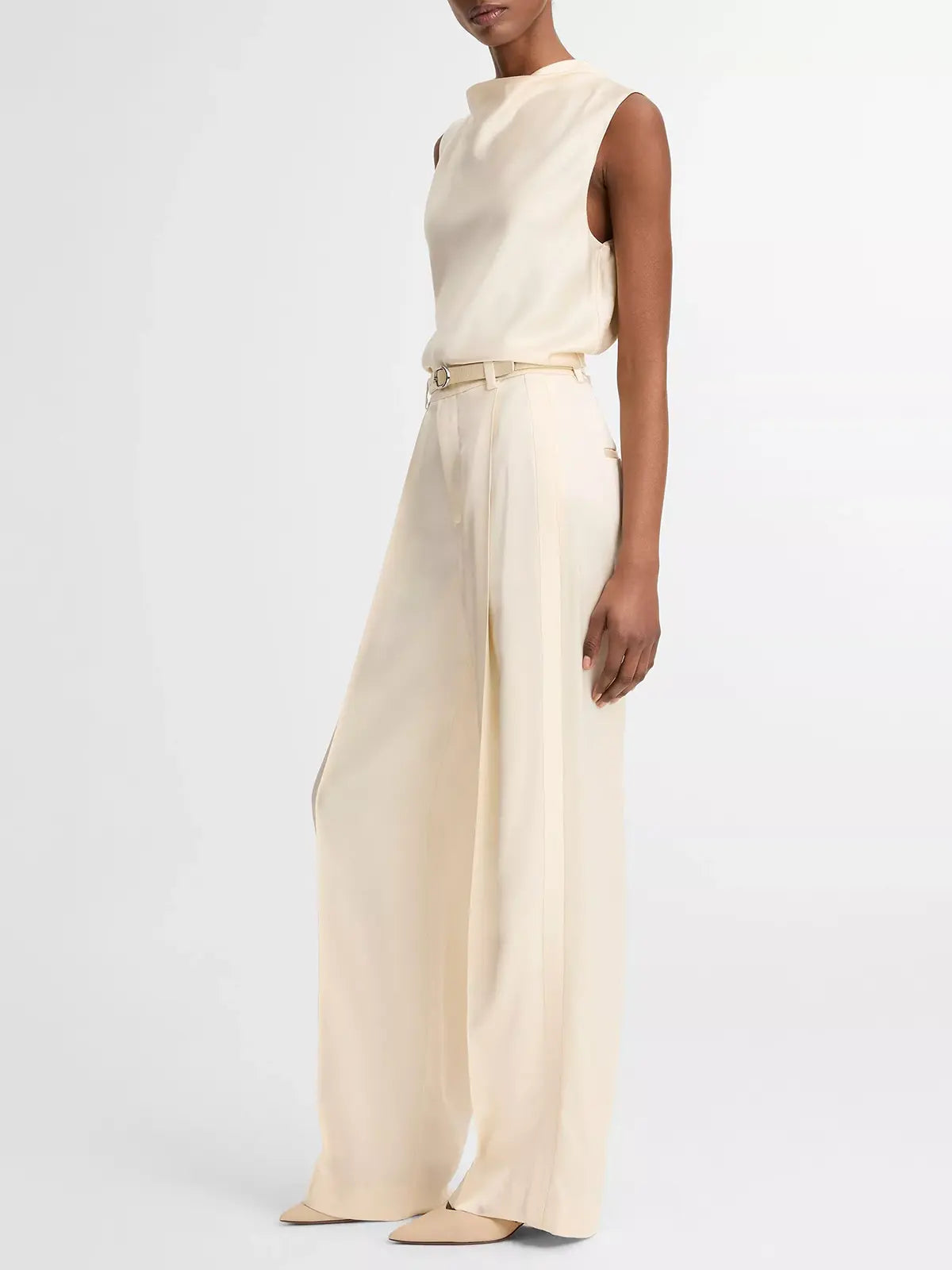 Pantalon High Waist Satin Trouser