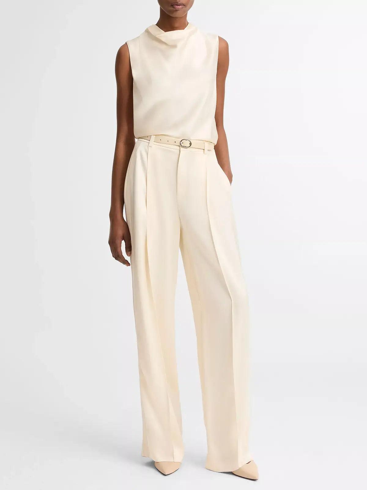 Pantalon High Waist Satin Trouser