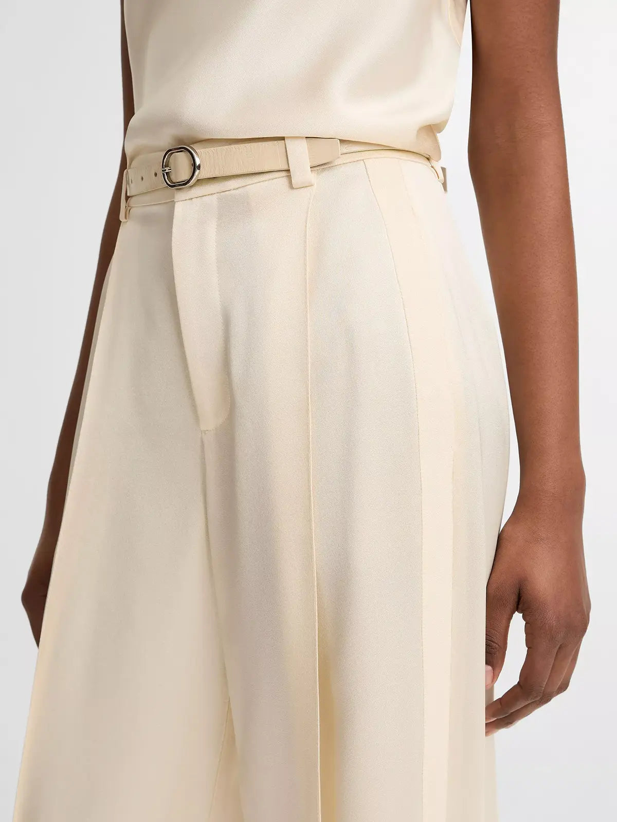 Pantalon High Waist Satin Trouser