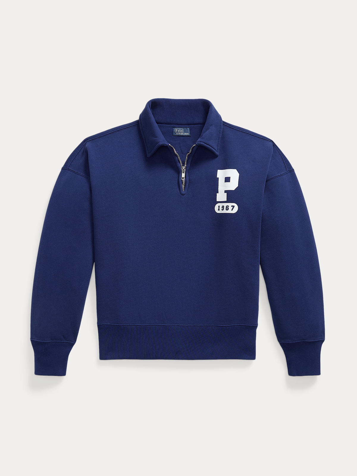 “P” LOGO SLUB FLEECE QUARTER-ZIP