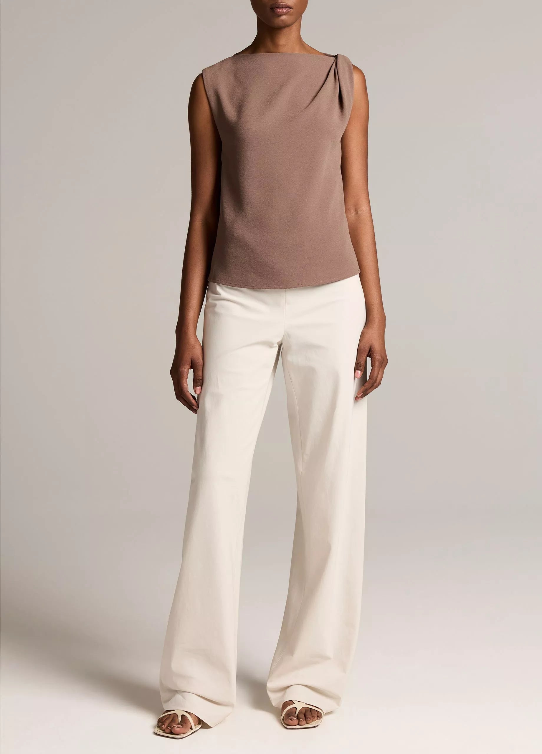 DRAPED SHOULDER SLVLS TOP