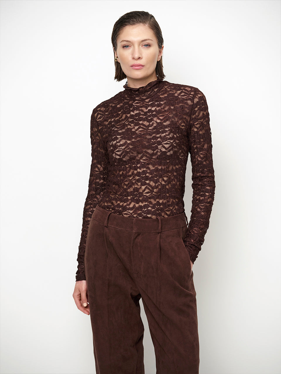 York suede barrel pants