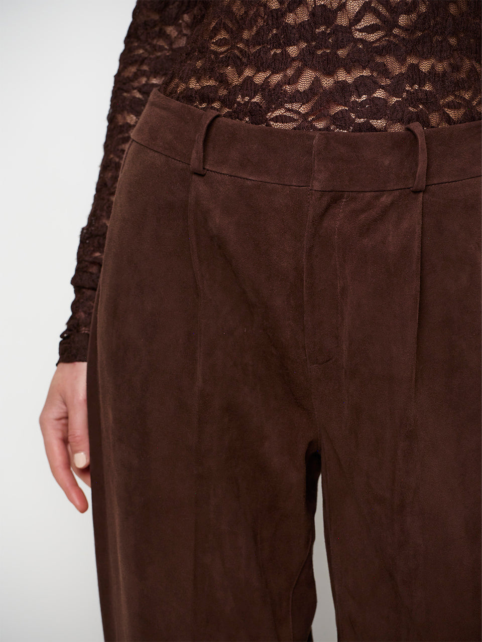 York suede barrel pants