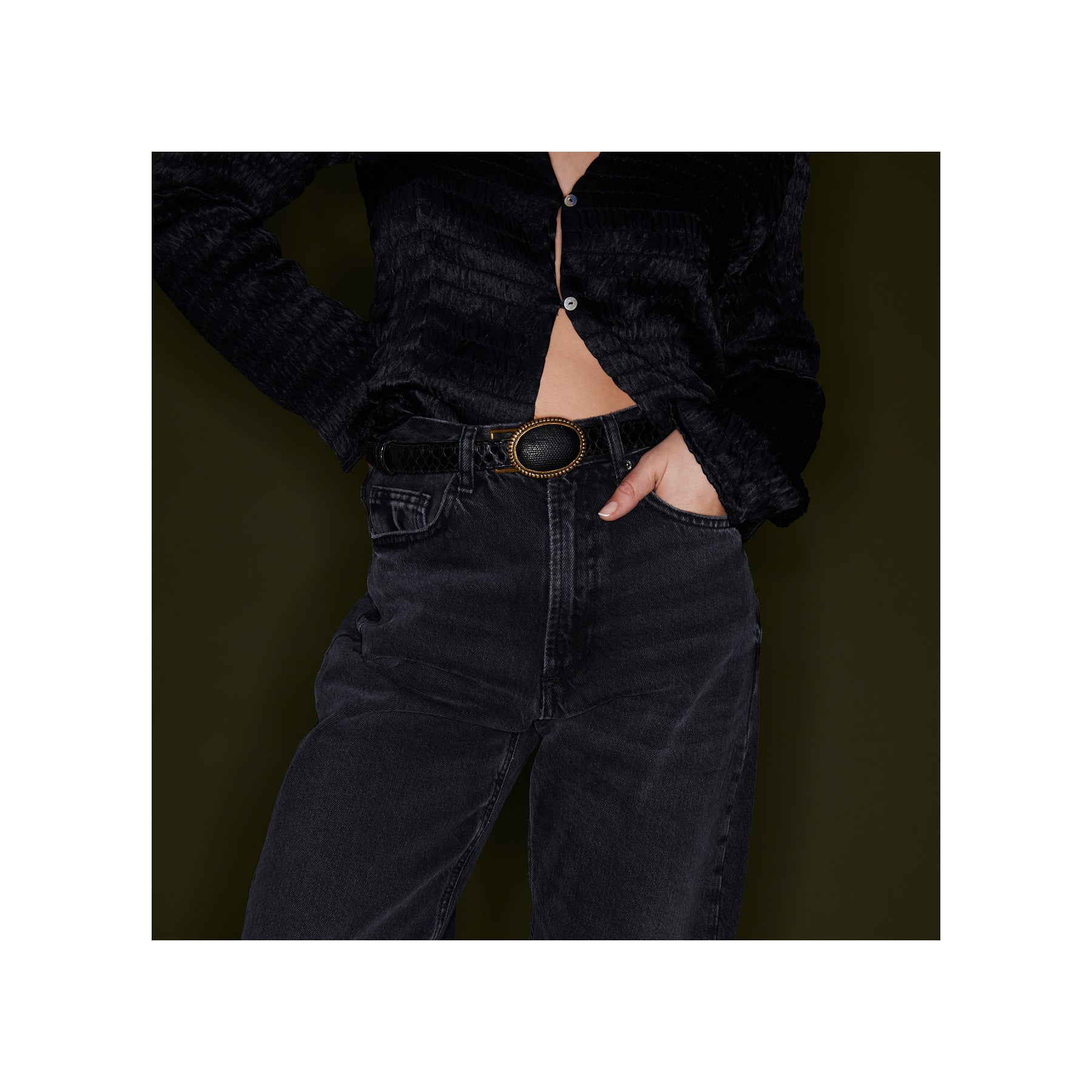 Black Lizard Dallas Baby Buckle (Small)