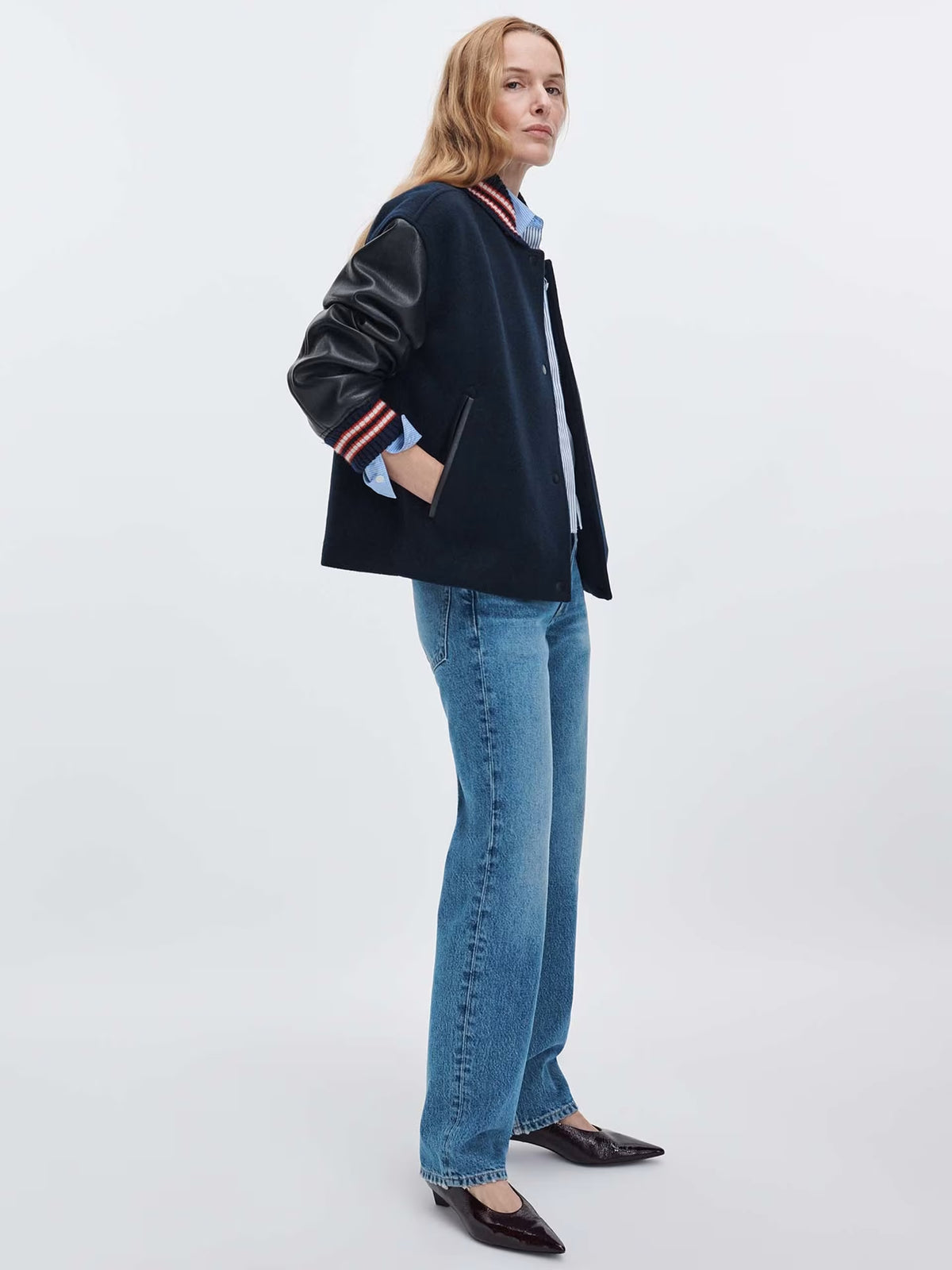 SCARLET VARSITY JACKET