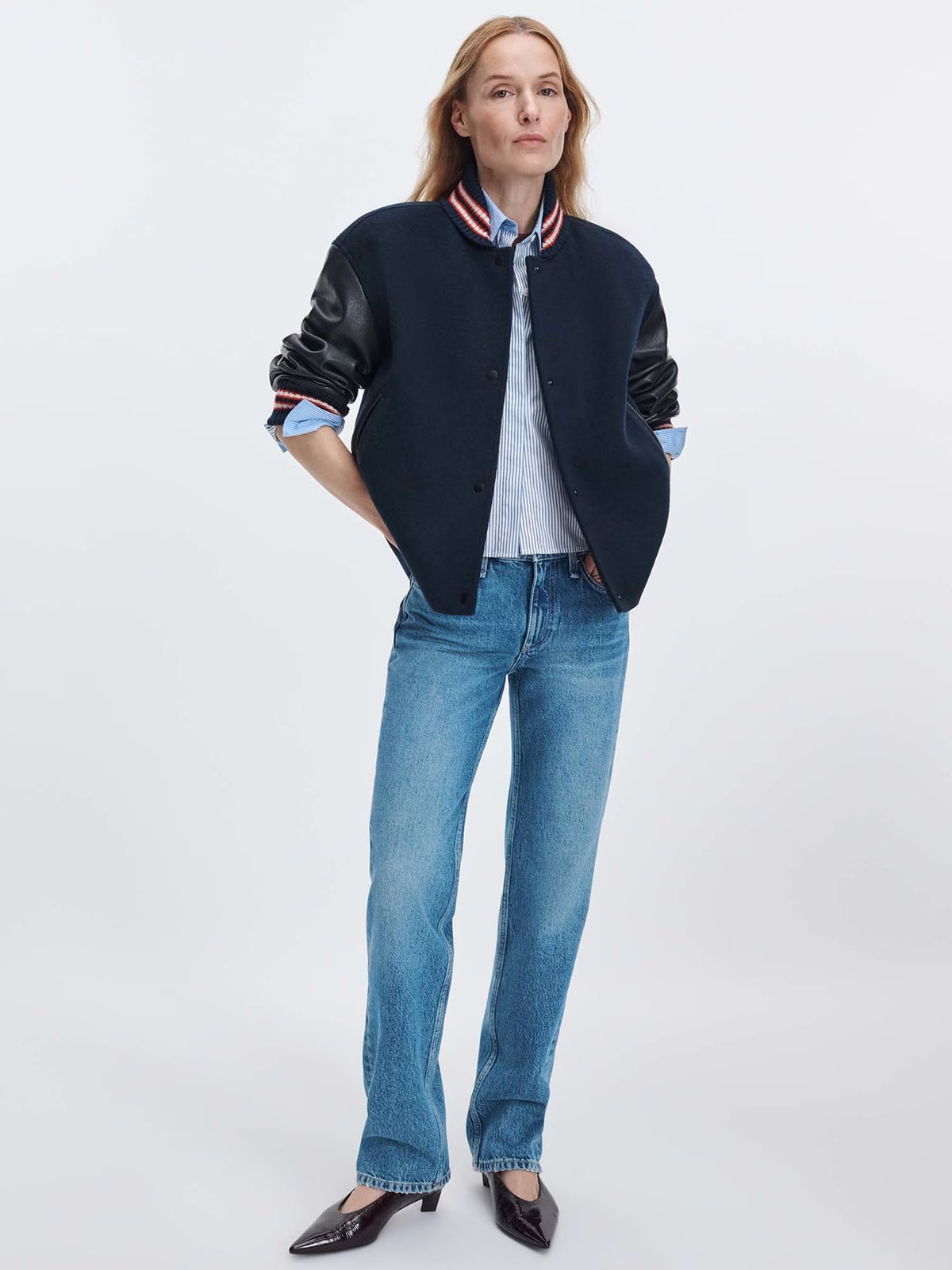 SCARLET VARSITY JACKET