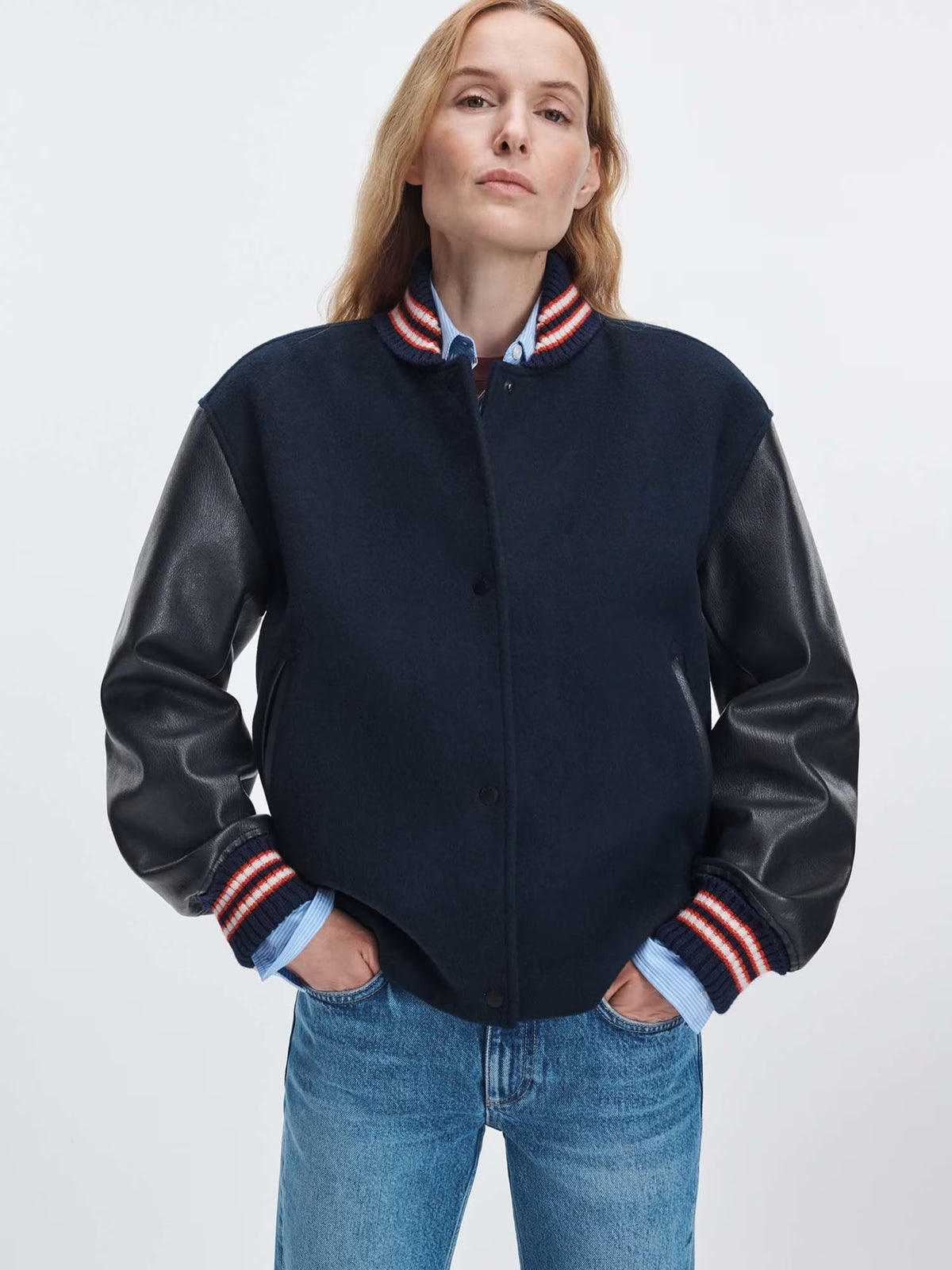 SCARLET VARSITY JACKET