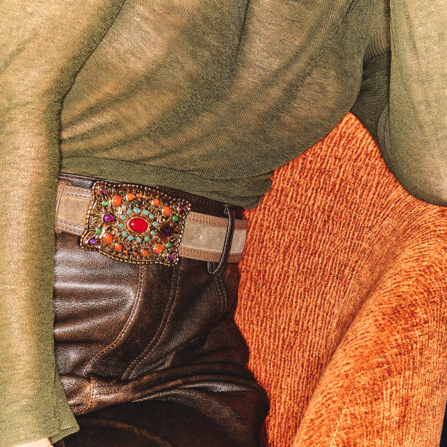 Taupe Thick Suede Belt